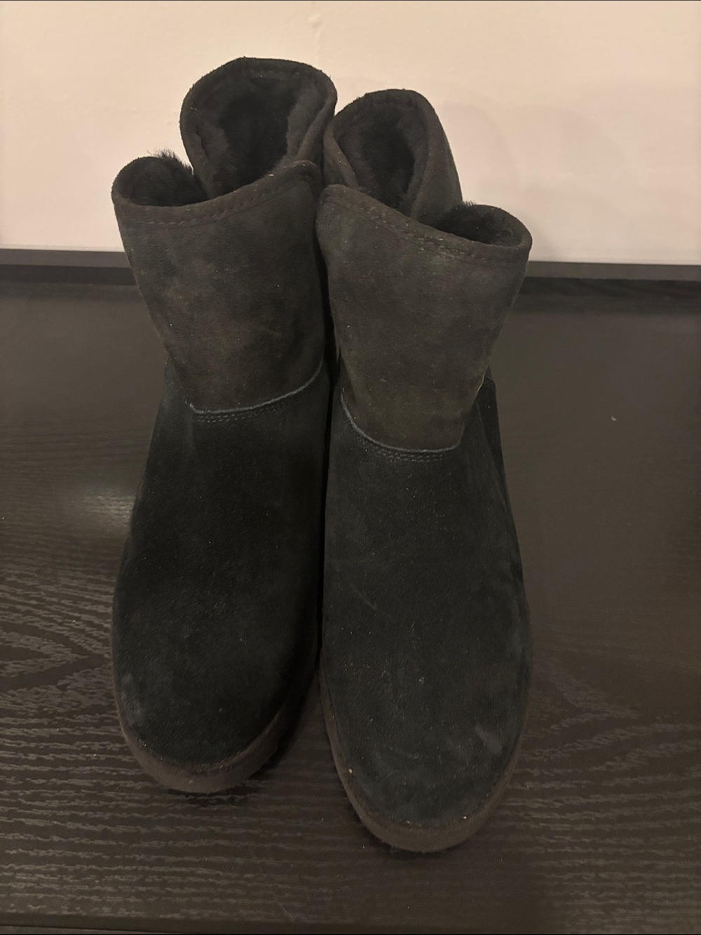 Women's Black Suede uggs Winter Ankle Boots
